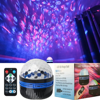 Projecteur Galaxie Rotatif USB avec Télécommande et Lumières Multicolores