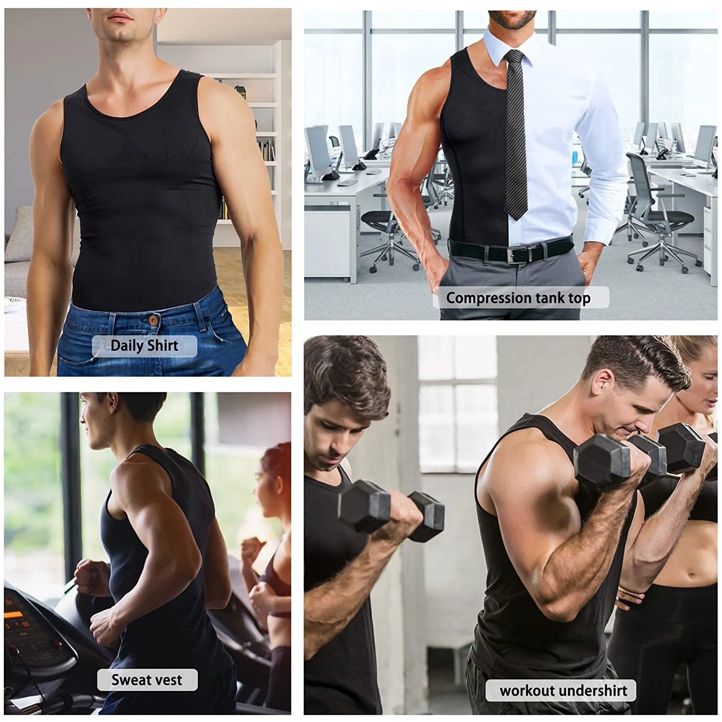 T-shirt Gainant Homme & Femme pour Cacher le Ventre et les Poignées d'Amour.
