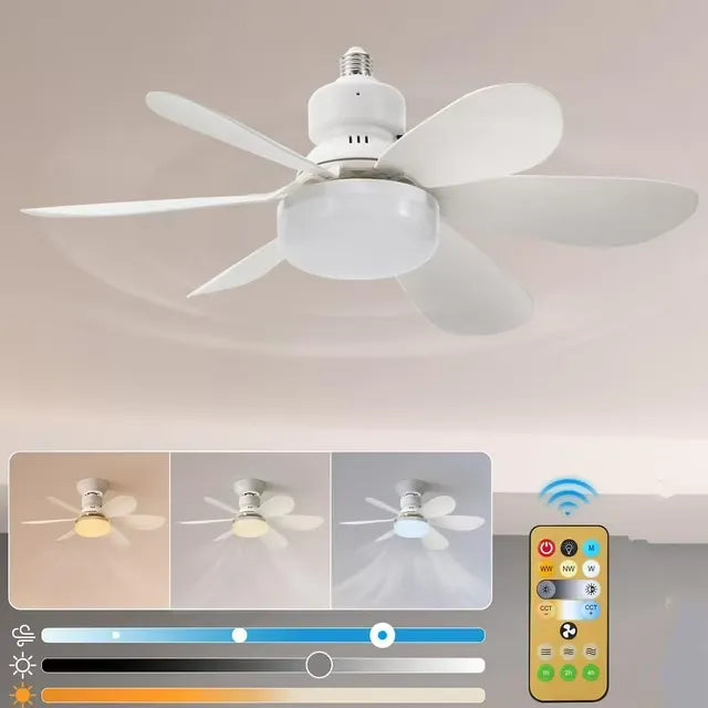 Ventilateur de Plafond Silencieux avec Lampe LED et Télécommande