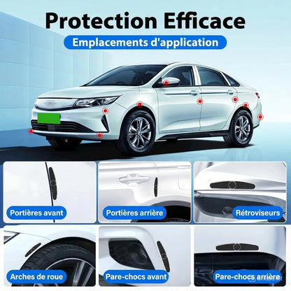 Pack de 4 Bandes - Protection Métallique Anti-Chocs pour Portières de Voiture