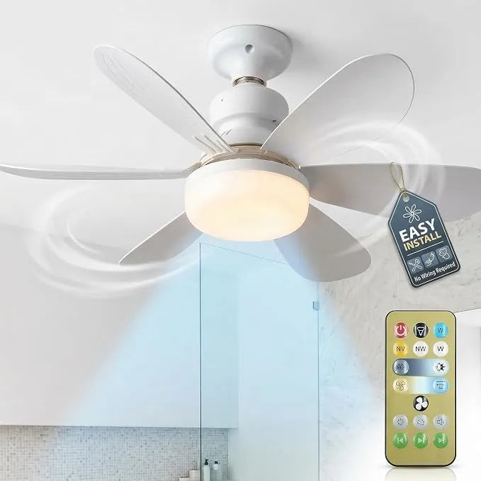 Ventilateur de Plafond Silencieux avec Lampe LED et Télécommande