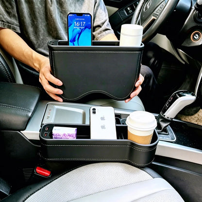 2 Organisateur de Siège Voiture Cuir LED 7 Couleurs avec Porte-Gobelet