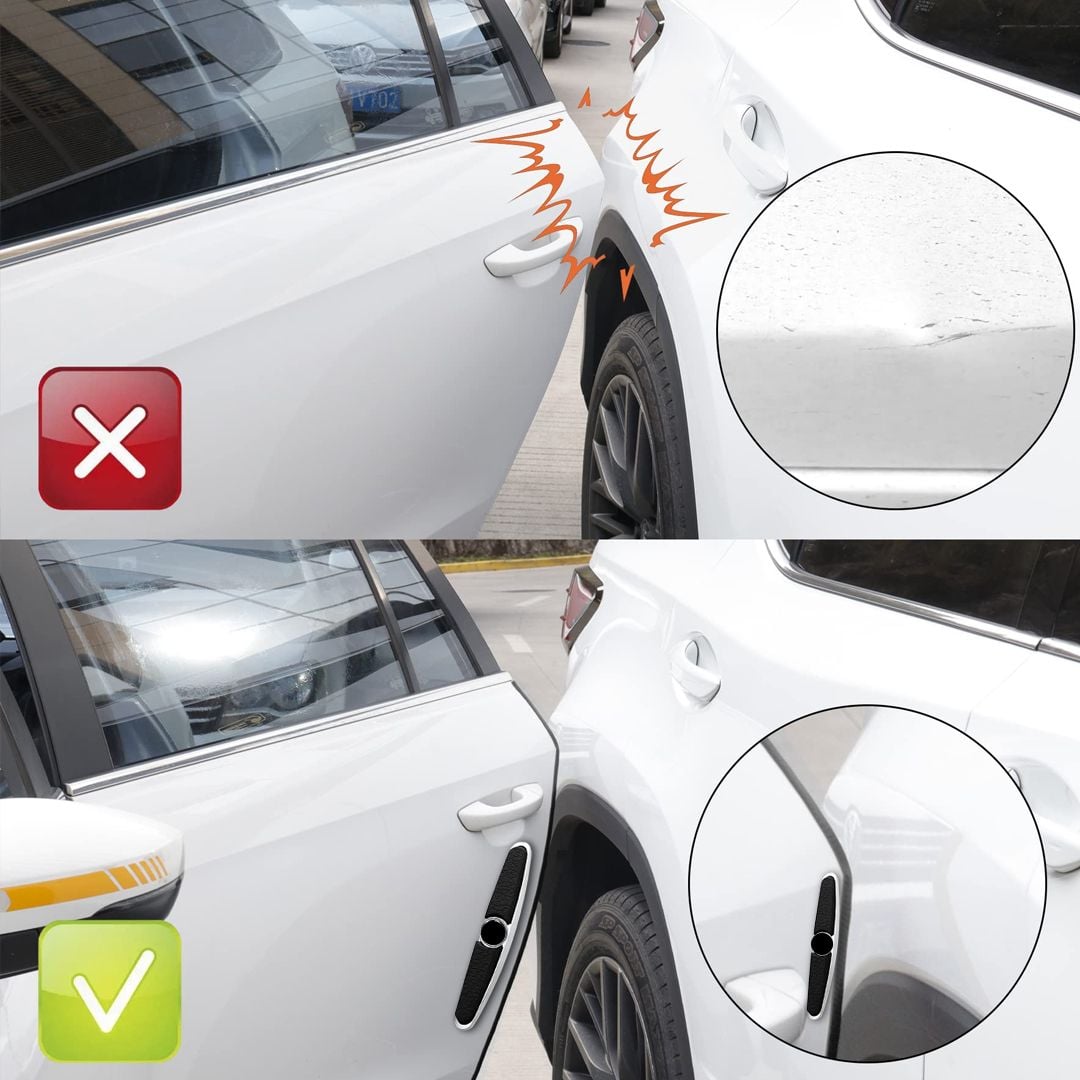 Pack de 4 Bandes - Protection Métallique Anti-Chocs pour Portières de Voiture