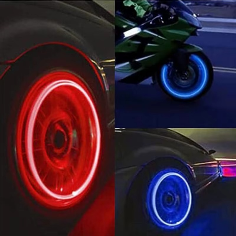 2PCS Lumières Valve LED pour Moto et Vélo