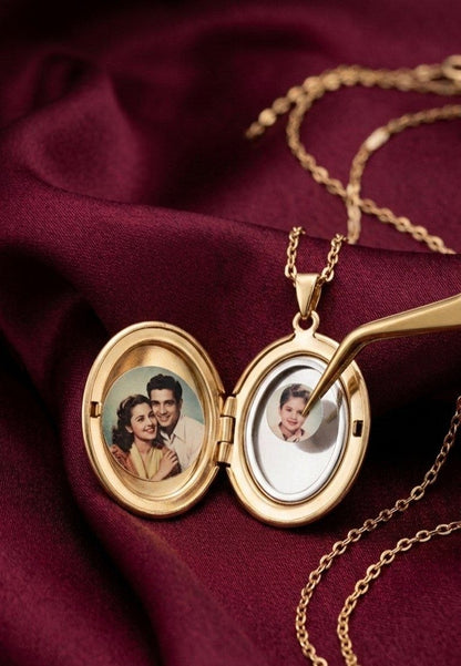 Collier Médaillon Ovale Personnalisé avec Photo