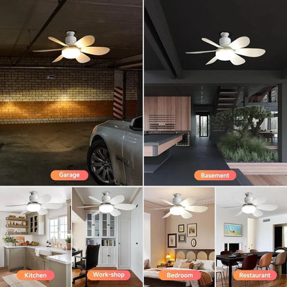 Ventilateur de Plafond Silencieux avec Lampe LED et Télécommande